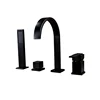 Fapully griferia buth oil rubbed bronze bathroom pull out shower head 4 hole bathtub faucet