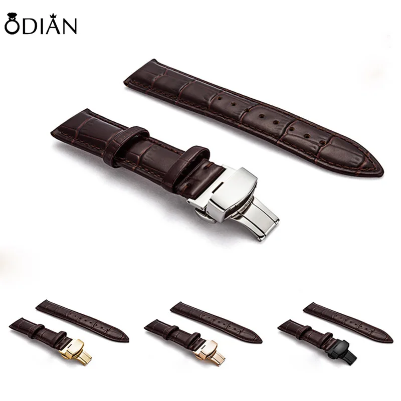 

Fashion And Vintage Croco Grain Stainless Steel Buckle Genuine Leather Watch Strap Real Leather Watch Band for Christmas gift, Customized