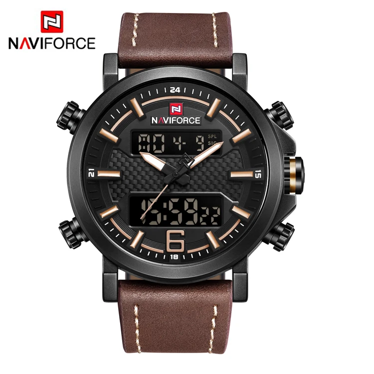 

NAVIFORCE 9135 Fashion Men's Watches Quartz Watch Men Casual Leather Date Waterproof Sport Watch 30M Waterproof