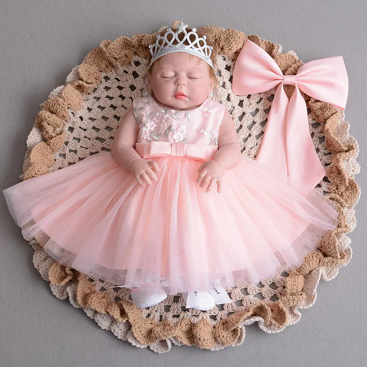 

guanzhou factory fashion elegant baby dress with big bows
