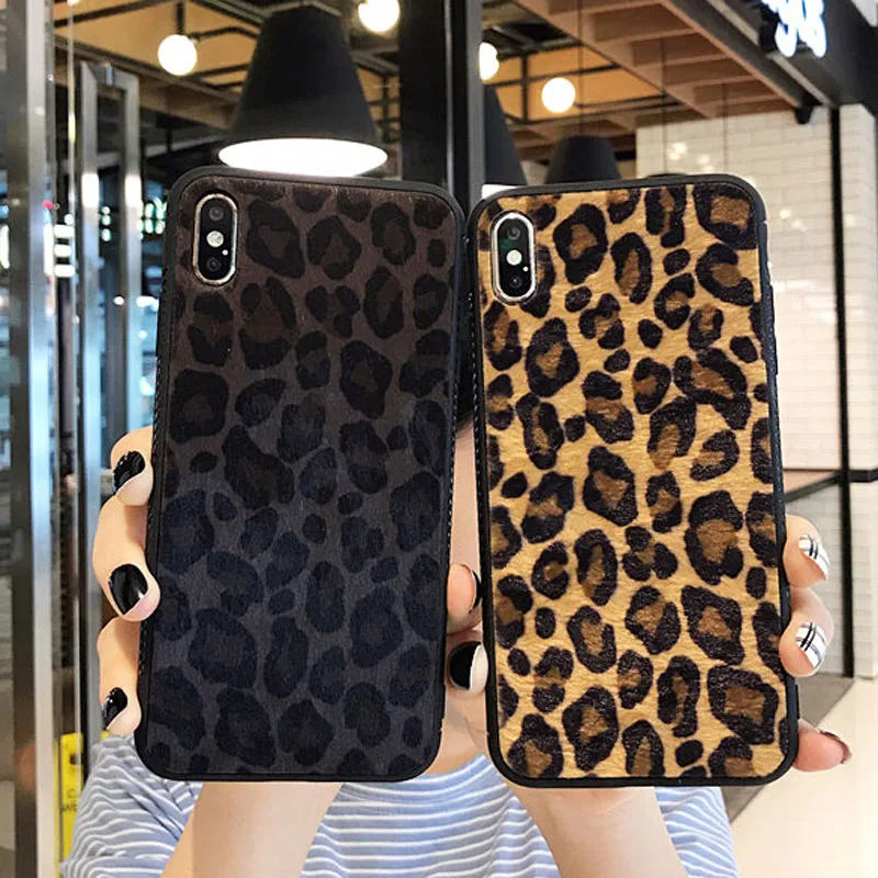 Fancy Leopard Print Phone Case for iPhone X XR XS Max Luxury Pattern Shockproof Cover for iPhone 7 8 6s Plus Hard Shell