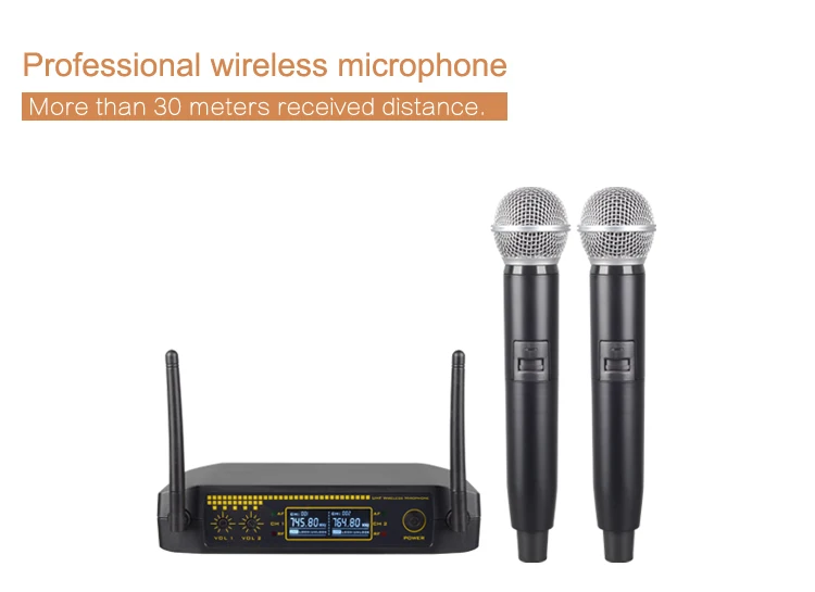 Btl Professional Wireless Vocal Mic Set 2 Uhf Dynamic Handheld Wireless