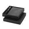 Promotional executive luxury office leather passport wallet pen gift set