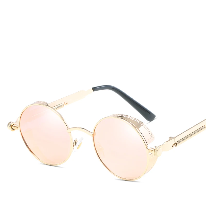 

Vintage Hippie Colored Metal Round Circle Steampunk Retro Sunglasses
