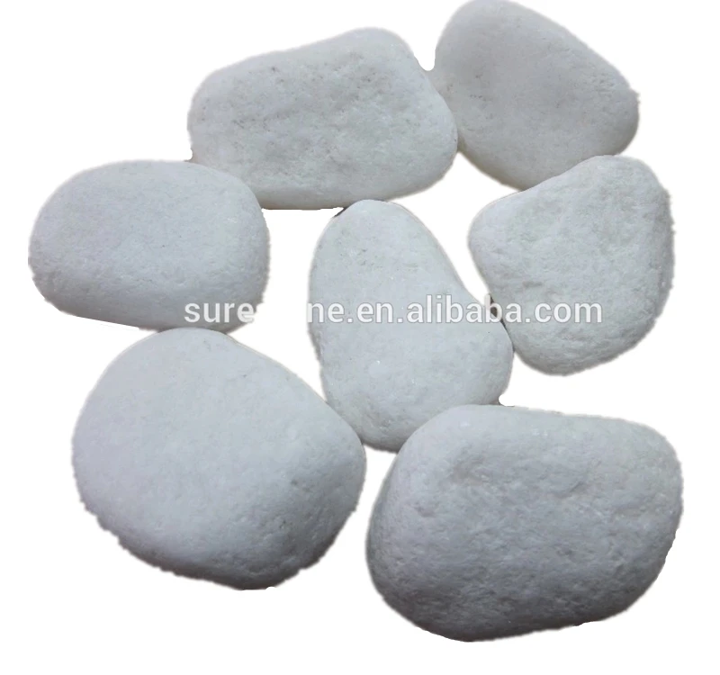 Wholesale White Marble Machine Made Pebble Cobble Stone River