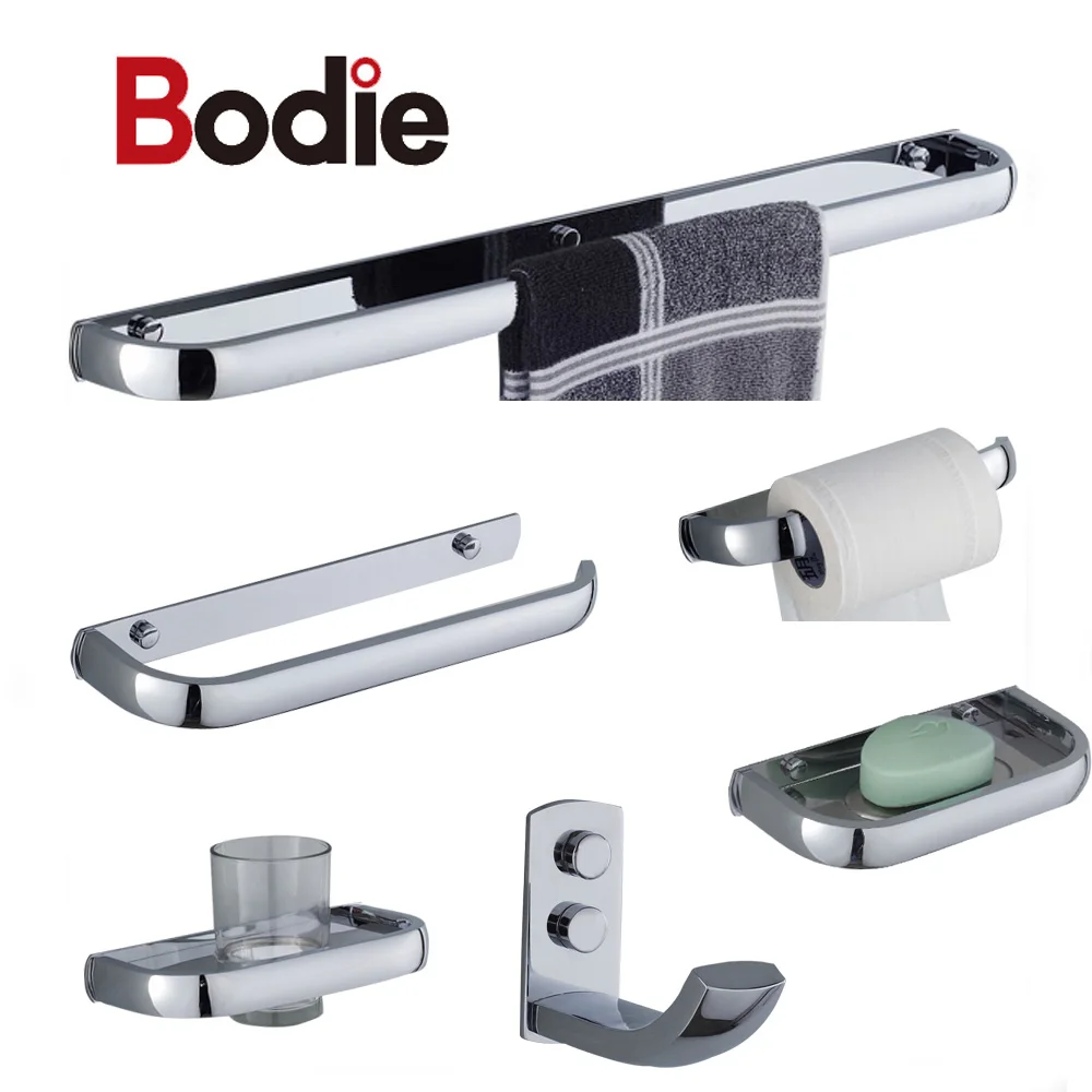 

Chinese Chrome Stainless steel or brass Bathroom Accessories Luxury 6 pcs China Bathroom Accessory Set, Silver