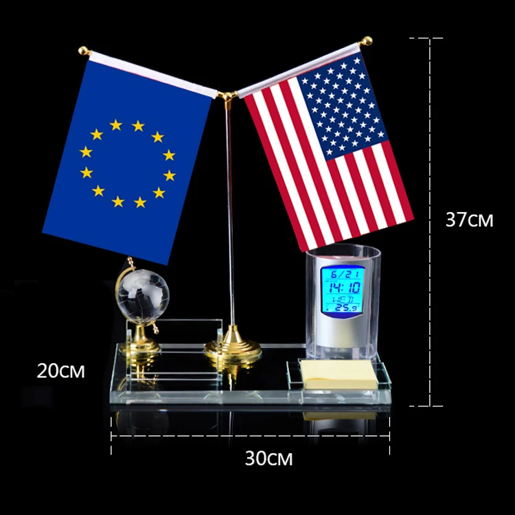 Multifunctional K9 Crystal Electronic Clock Thermometer Four In One