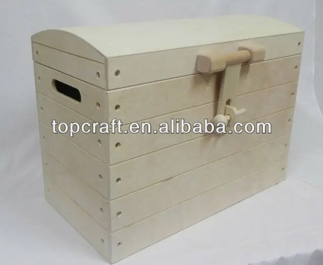 plain wooden toy box