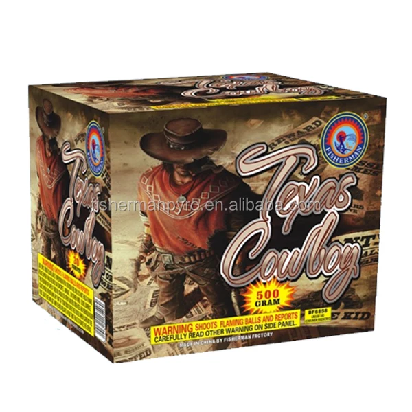 Hot Selling 500 gram 30 shots Cakes Fireworks TEXAS COWBOY from Liuyang factory