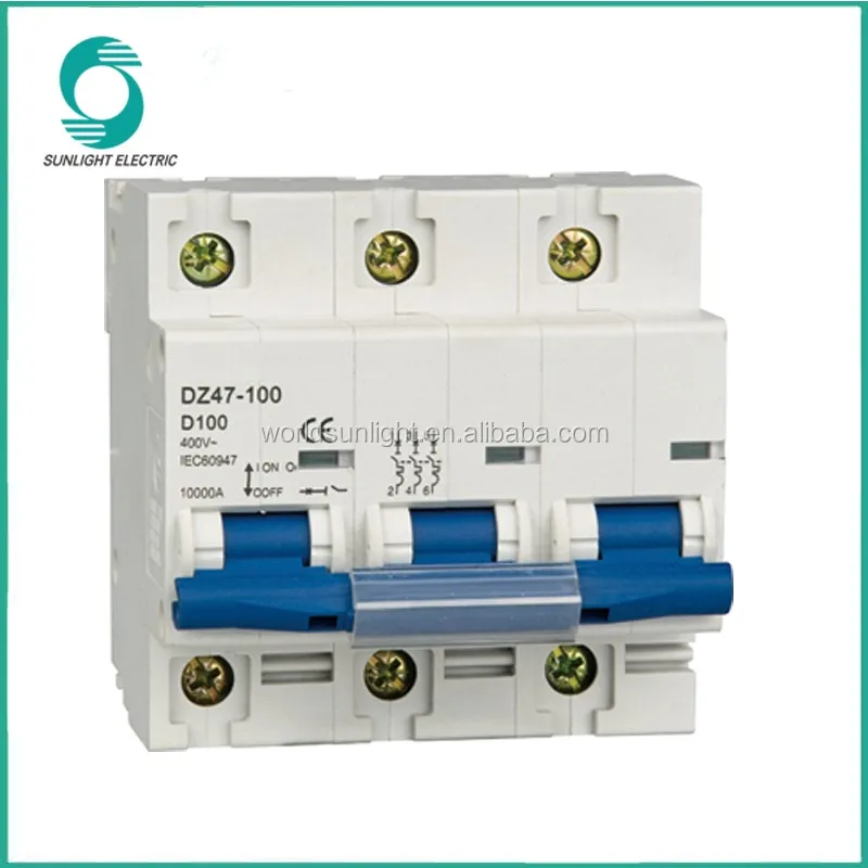 XNC-100 series 63A 80A 100A 1 2 3 4 pole miniature circuit breaker mcb