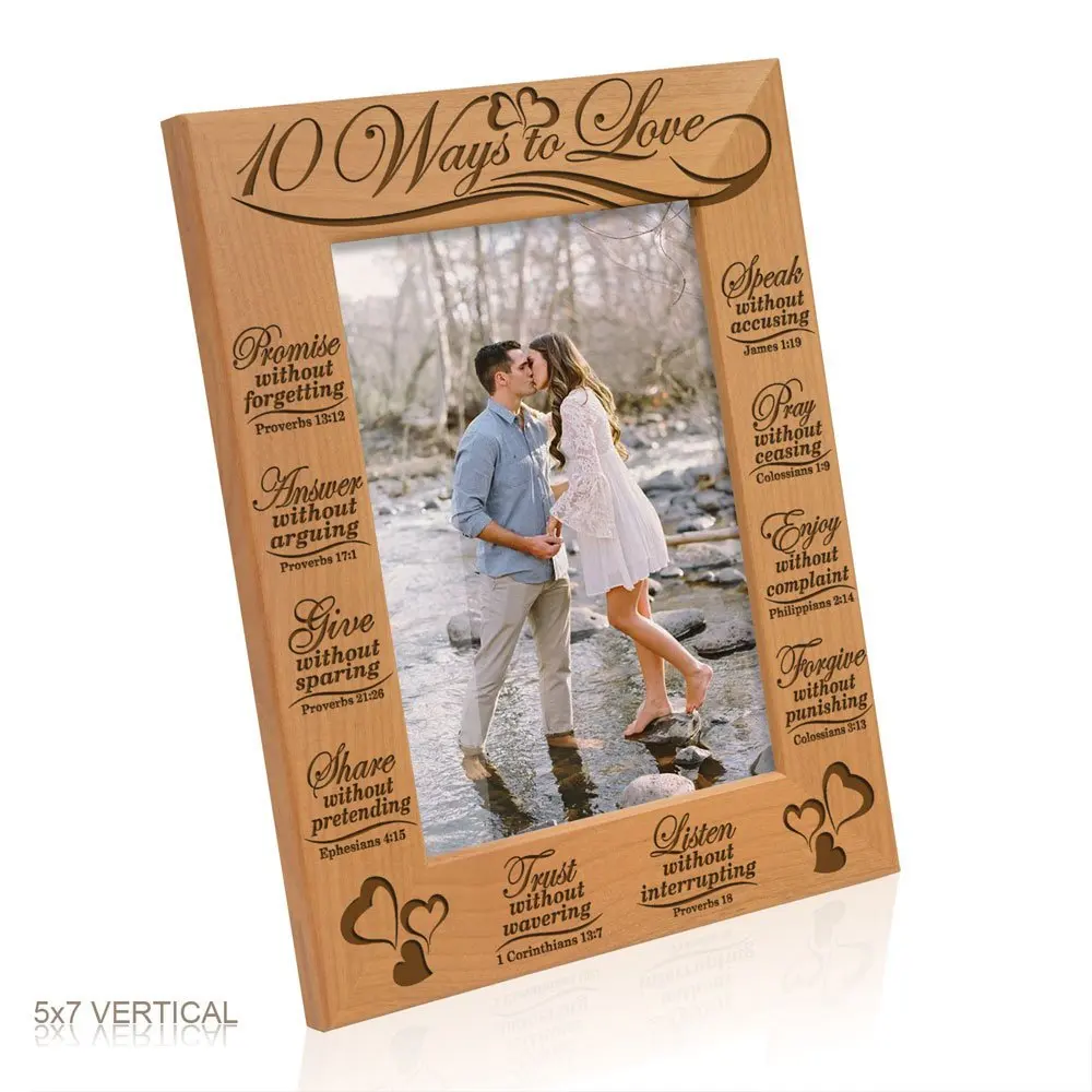 Answer Promise 10 Ways to Love Bible Verses Picture Frame Speak Listen Trust Give 5x7 Horizontal Kate Posh Pray /& Enjoy Forgive Share