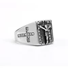 Gold Silver Catholic Rosary FingerJesus Ring Stainless Steel Zircon Cubic Pave setting Cross Men's Ring