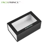 Magnetic Lid Luxury Custom Own Brand Printing Clear Empty Black Cardboard Display PVC Window Box Packaging