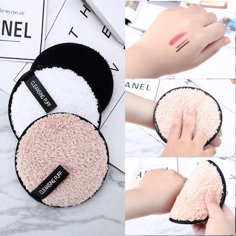 

Face Cleaner Plush Puff Reusable Cleansing Cloth Pads Soft Microfiber Makeup Remover Towel Foundation Face Skin Care Tools