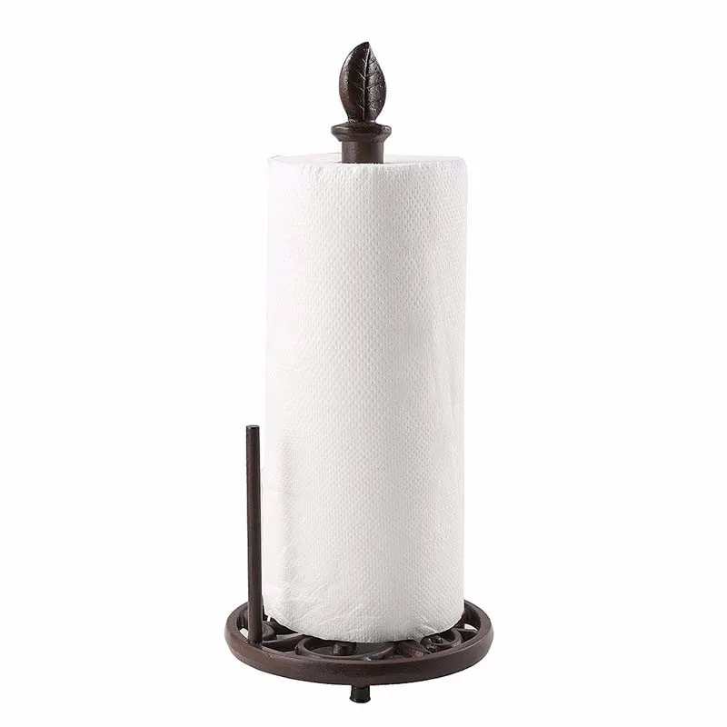 Brown Cast Iron Roll Paper Towel Stand Metal Paper Towel Holder - Buy ...