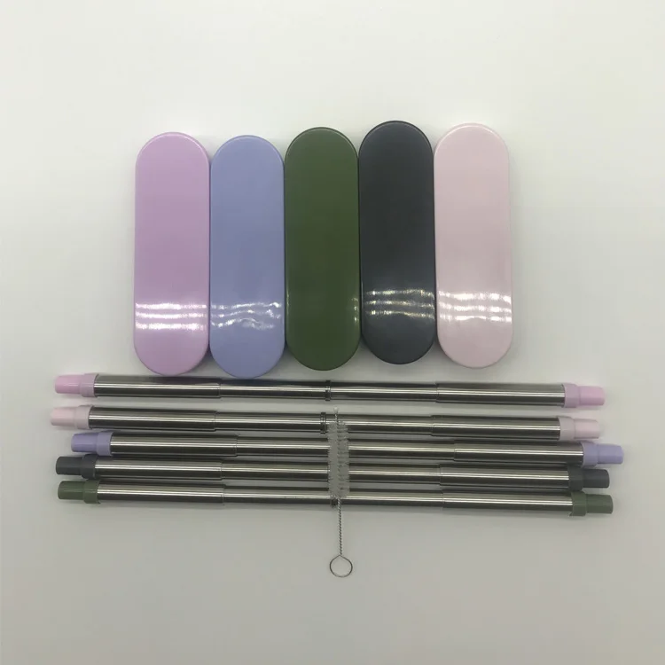 

Reusable Portable Collapsible Telescopic Drinking Straw In Stock, As picture showed