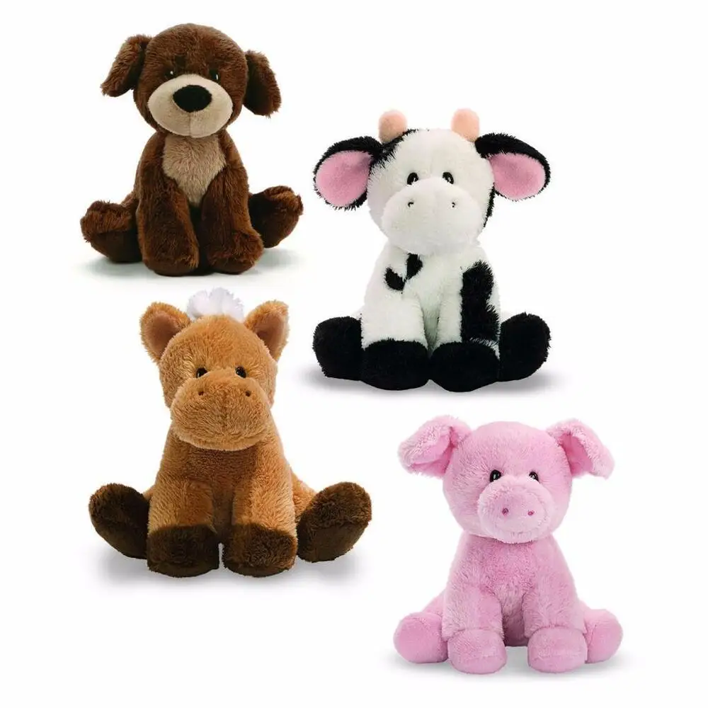 stuffed farm animal dog horse cow pig chatter animals toy