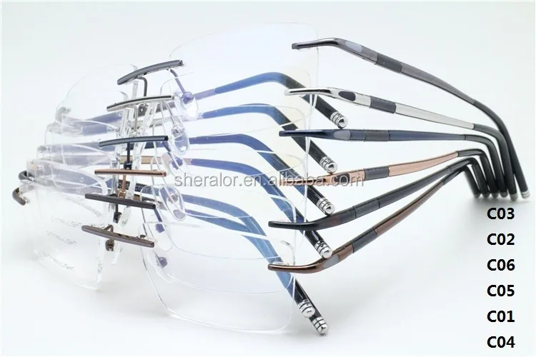 Wholesale Nickelsilver Designer Rimless Trendy High Classic Square