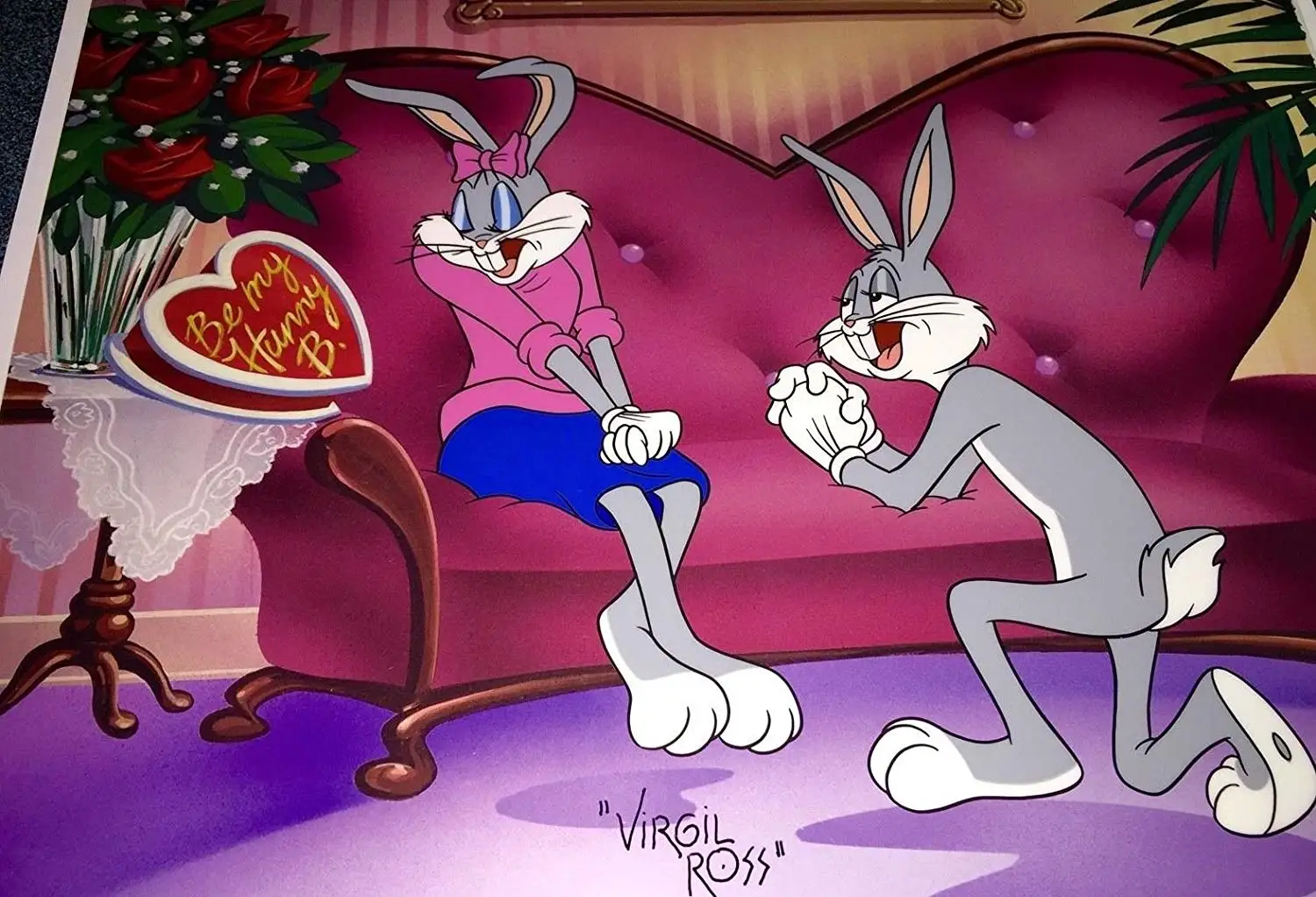 Warner Brothers Bugs Bunny Cel Will Ya Signed Virgil Ross Animation Art Cel...