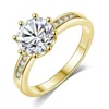 Hainon Weeding ring Retro design Shiny round zircon wedding ring gold plating women rings