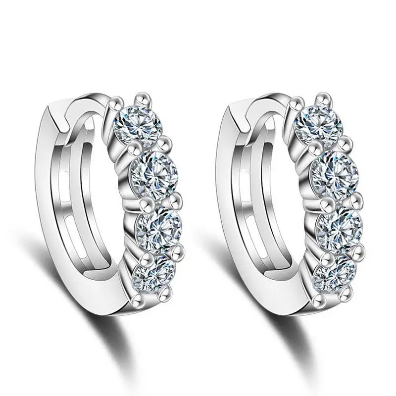

Fashion hoop earring CZ silver earring for women, N/a