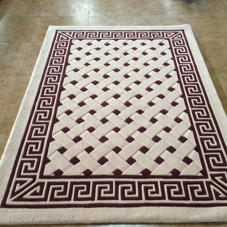 Handmade 100% new zealand custom design modern hand tufted rug for hotel