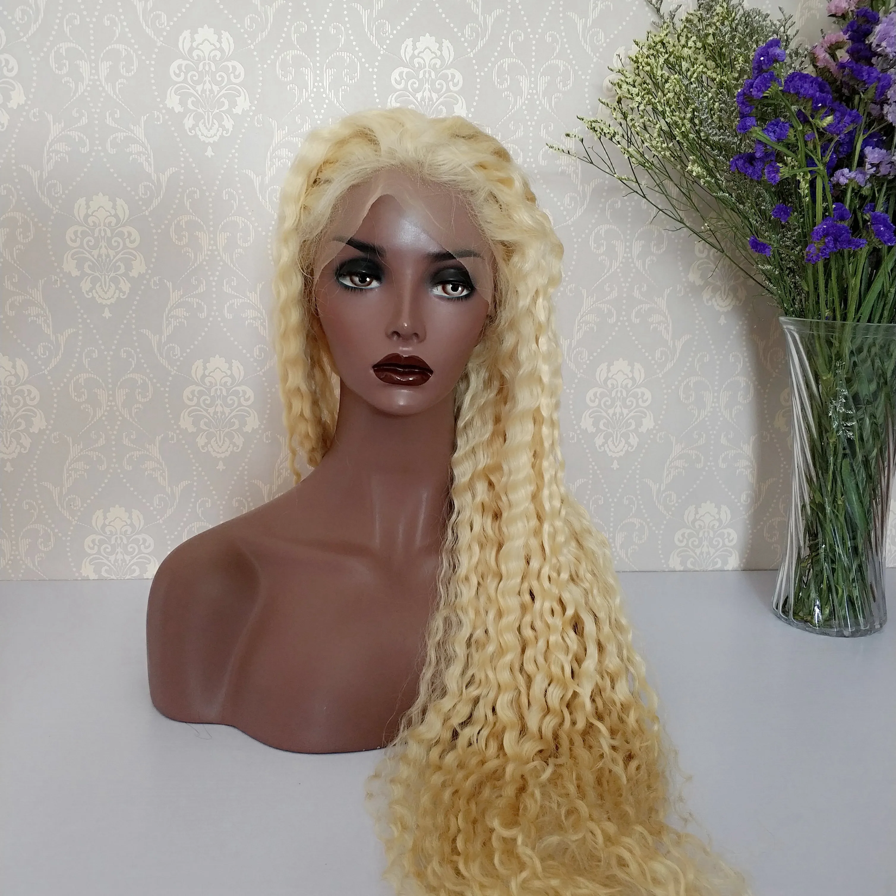 Wholesale 30 inch New Products 613 Curly Brazilian Human Hair Virgin Cuticle Aligned Hair Full Lace Wigs For Black Women