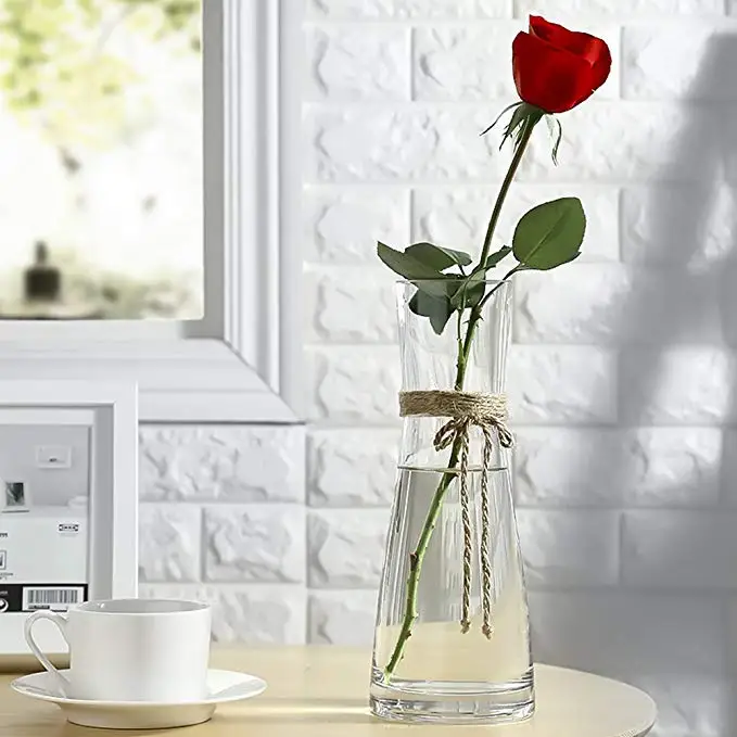 
As Gift Decorative Flower Vases With Rope Tall Glass Vases For Wedding Centerpieces 