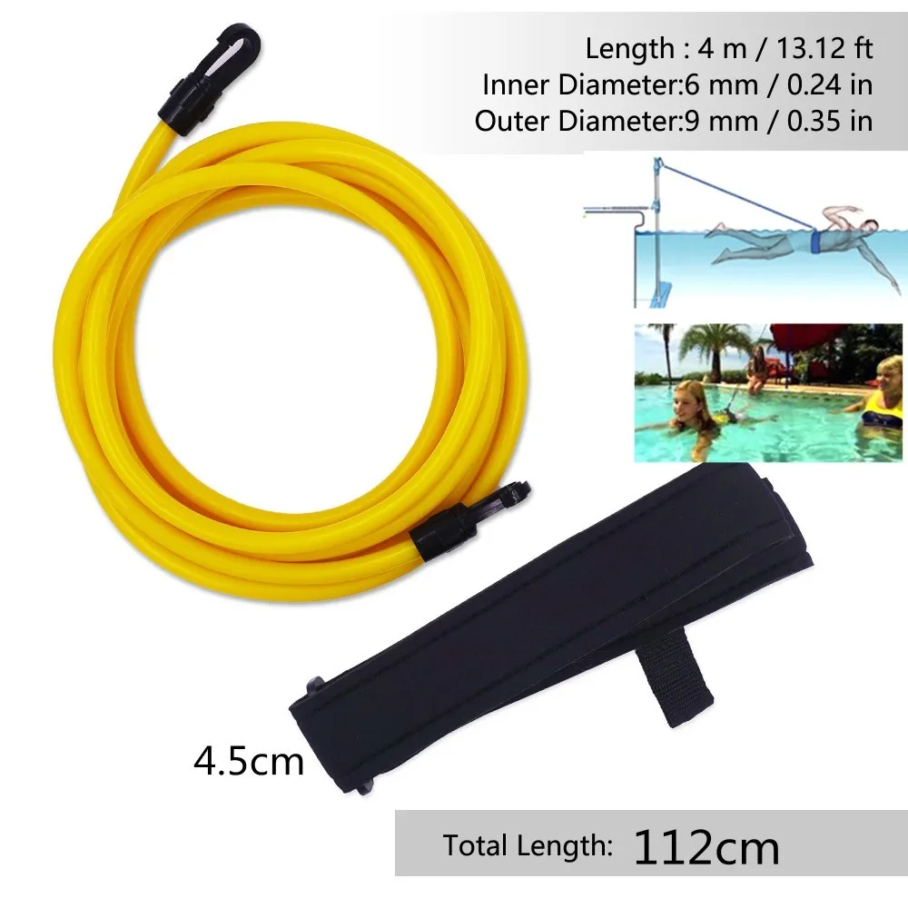 3m Swim Training Resistance Band With Adjustable Neoprene Belt Elastic