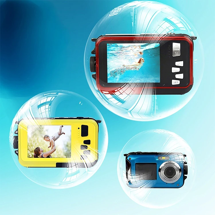 Waterproof Digital Camera Real 3m Underwater Camera With Dual Screen