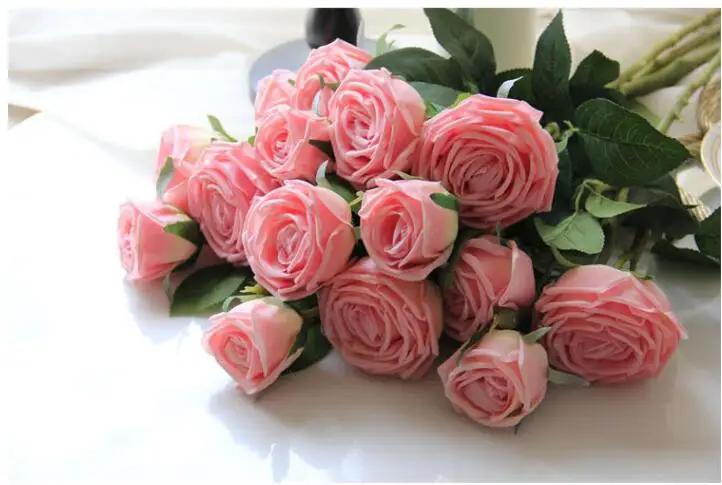 71 cm 3 heads roses Artificial Flower High-grade silk flowers Wedding home decoration a bouquet of rose flower