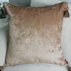 Pure color macrame cushion cover soft polyester for living room decoration