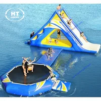

New Inflatable Water Trampoline Combo With Launch And Slide For Sale