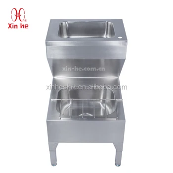 Commercial Stainless Steel Cleaners Sink Mop Sink With Hand Wash Basin View Stainless Steel Mop Sink With Hand Wash Basin Xinhe Product Details From