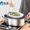Kitchen Cooking Stainless Steel Oval Soup Pot Steamed Fish Pot Roaster with Steamer Rack and Glass Lid