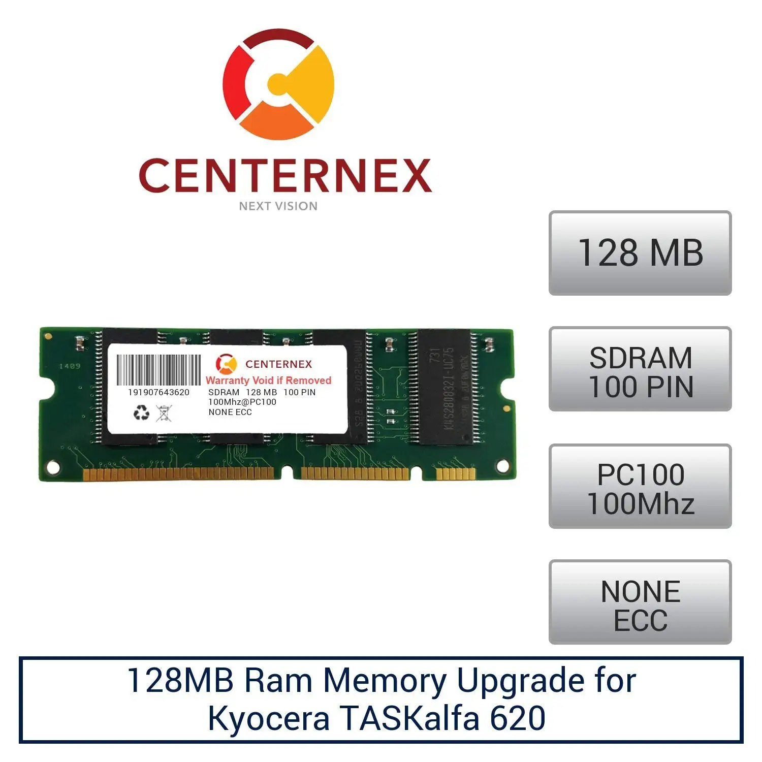 Get Quotations · 128MB RAM Memory for Kyocera TASKalfa 620 (PC100) (MD128 )  Printer Memory Upgrade