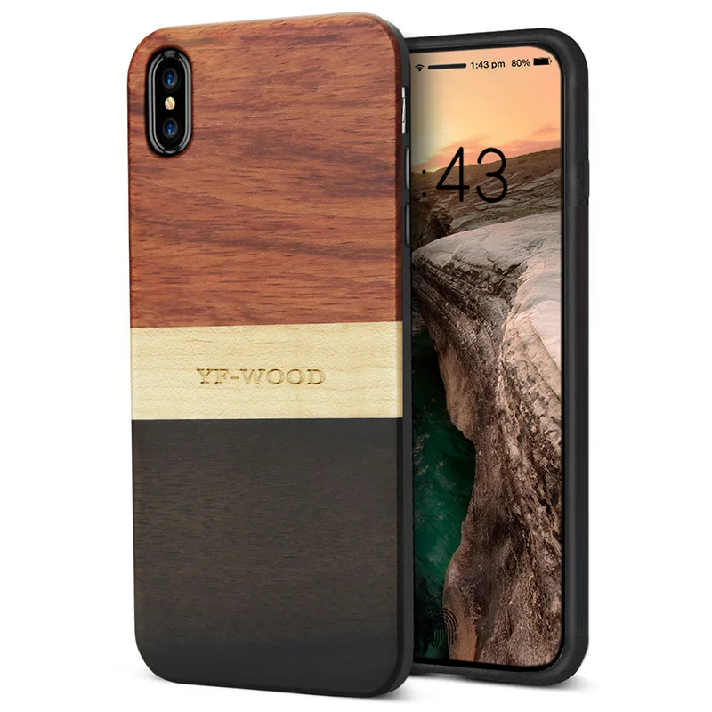 

Real wood phone case bamboo case custom printed phone cover tpu mobile phone case for iphoneXs