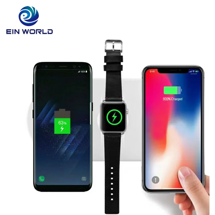 

2018 New Design 3 Coils QI Wireless Charger Mat for Iphone X, Black /white