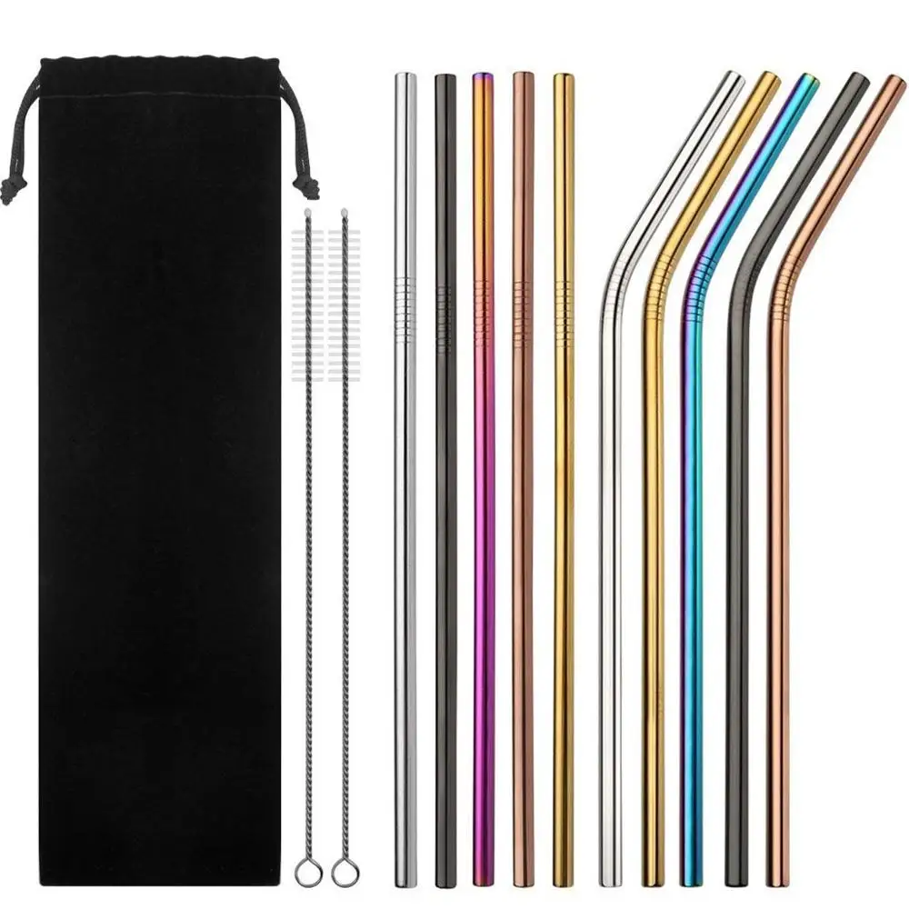 

Eco Friendly Reusable Straws Stainless Steel Straws 6mm*215 Bent Stainless Steel Metal Straws, Black;gold;rose gold;rainbow;etc.