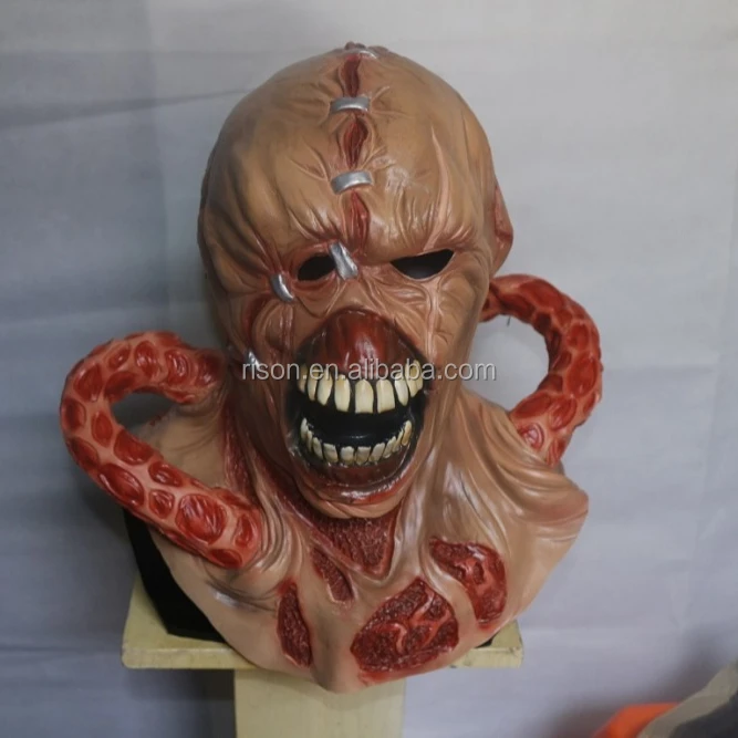 NEMESIS DELUXE LATEX MASK RESIDENT EVIL 3 ZOMBIE FANCY DRESS COSPLAY HALLOWEEN