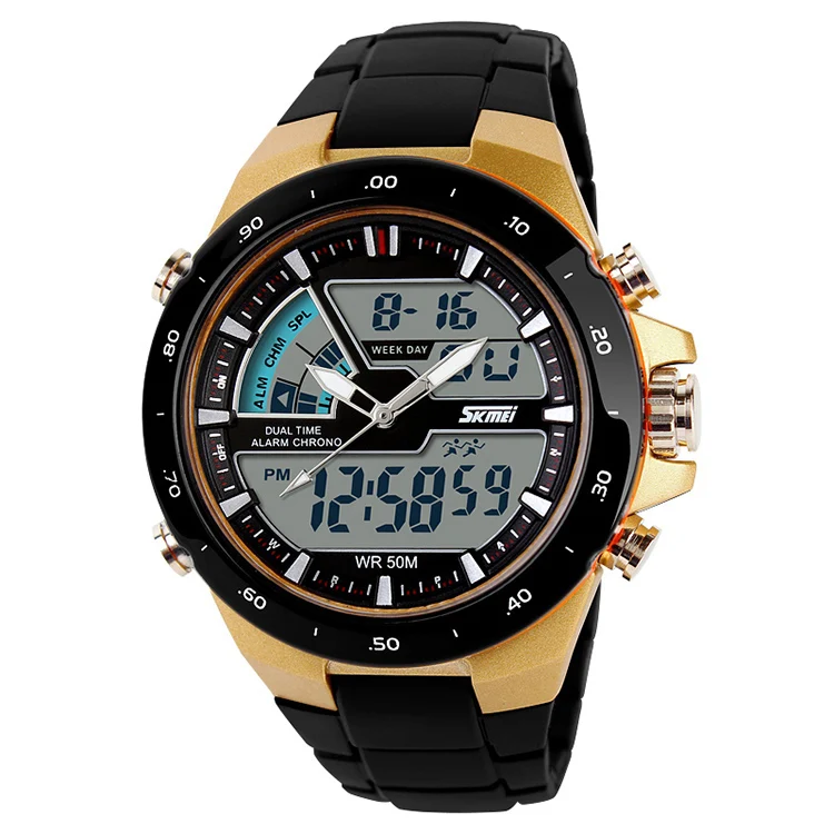 

Skmei 1016 analog digital sports watch waterproof alibaba china watch men jam tangan, Golden;black;colored