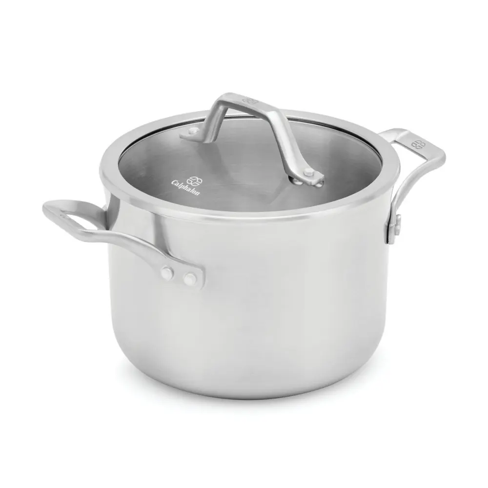 Calphalon 1948237 Signature Stainless Steel Covered Soup Pot, 4 quart, Silv...