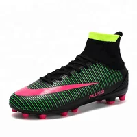 

Dropshopping Outdoor men Football Boots Factory wholesale Cheap no brand FG High Ankle Socks football Shoes Cleats in stock