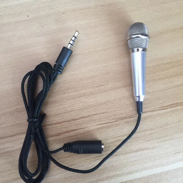 

3.5mm Wired Mini karaoke Microphone without Earphone Speaker MC6801D Metal Case