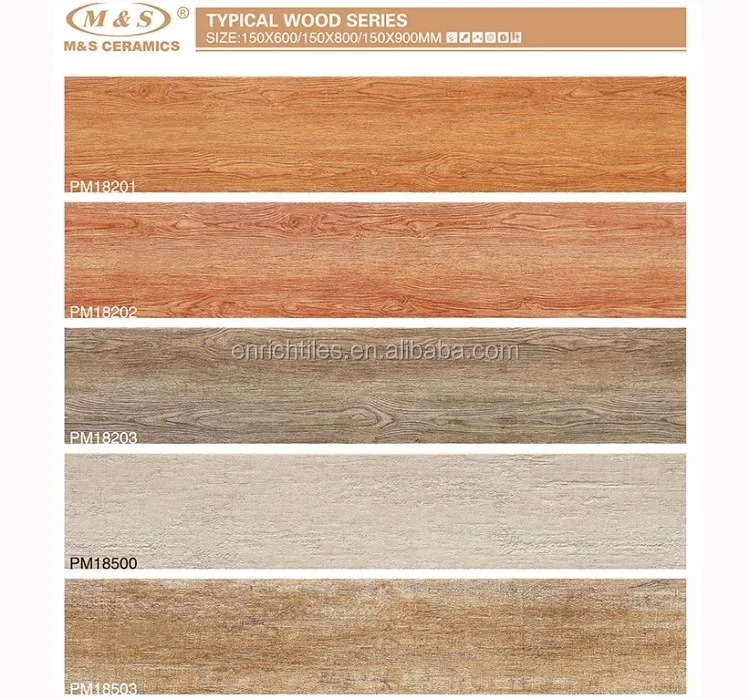 New Designs 15x80cm Wooden Designs Floor Tiles Interior Floor Tiles