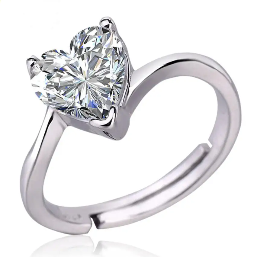 

Shiny Beautiful LOVE heart zircon ring Adjustable ring, N/a