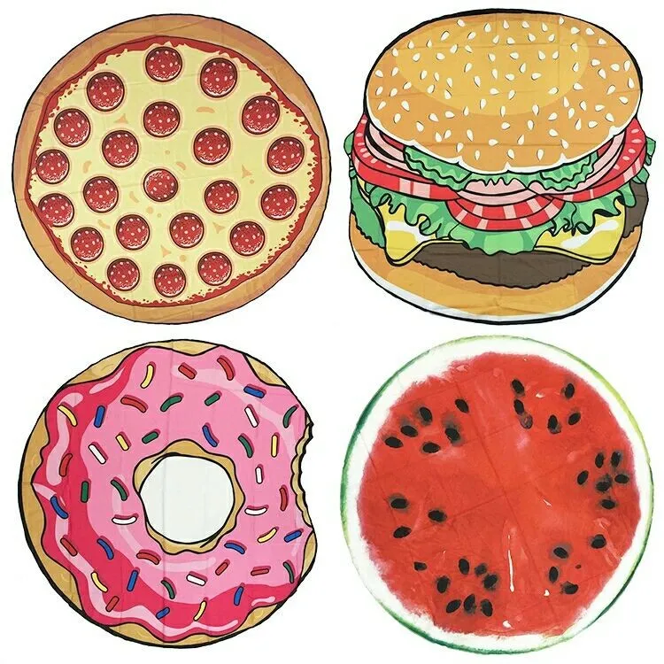beach towel pizza  hamburger donut watermelon.jpg