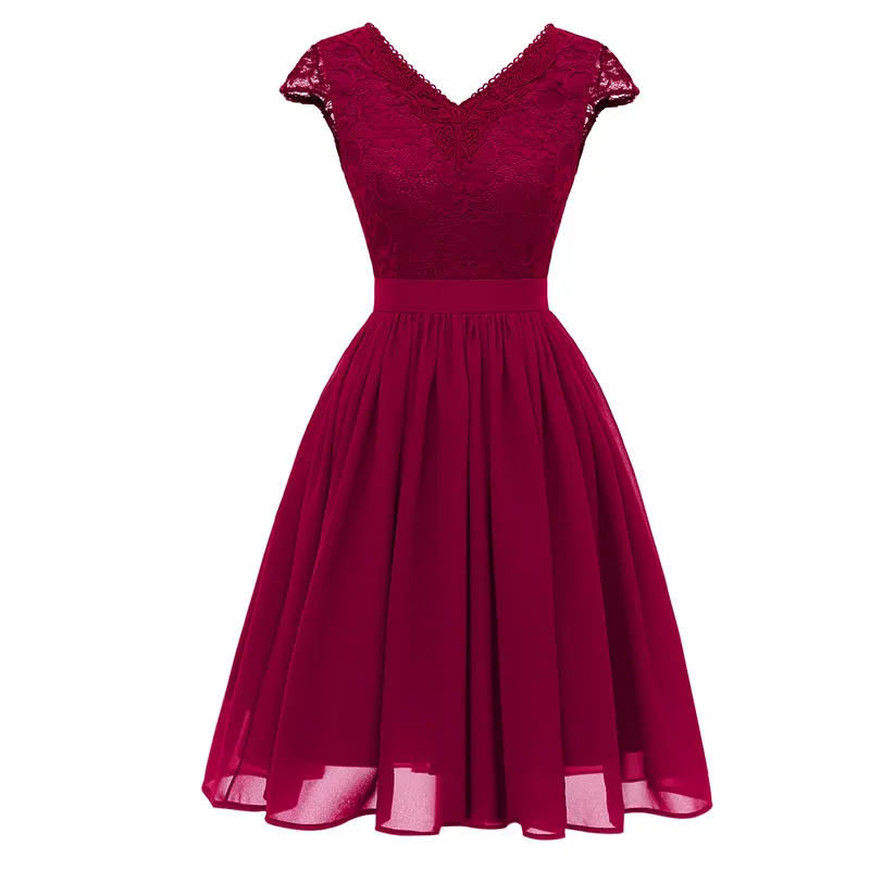 

Lace Women's Vintage Short Sleeve Lace Dress