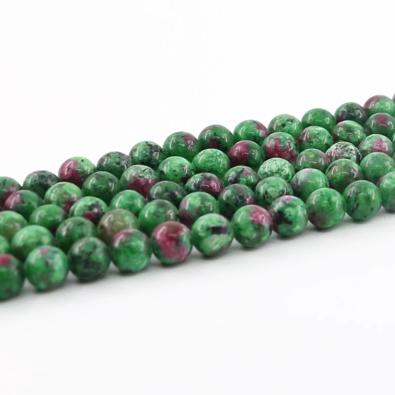 

L-0122 Full Strand Natural Loose Epidote Round Beads Ruby Zoisite Gemstone