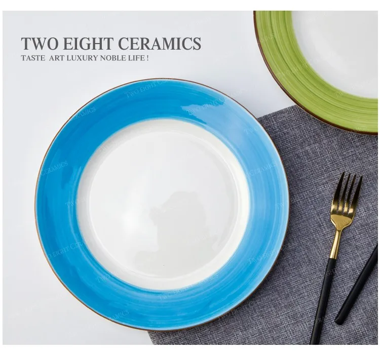 6.5" Ceramic baking utensils rect blue Oven bakeware